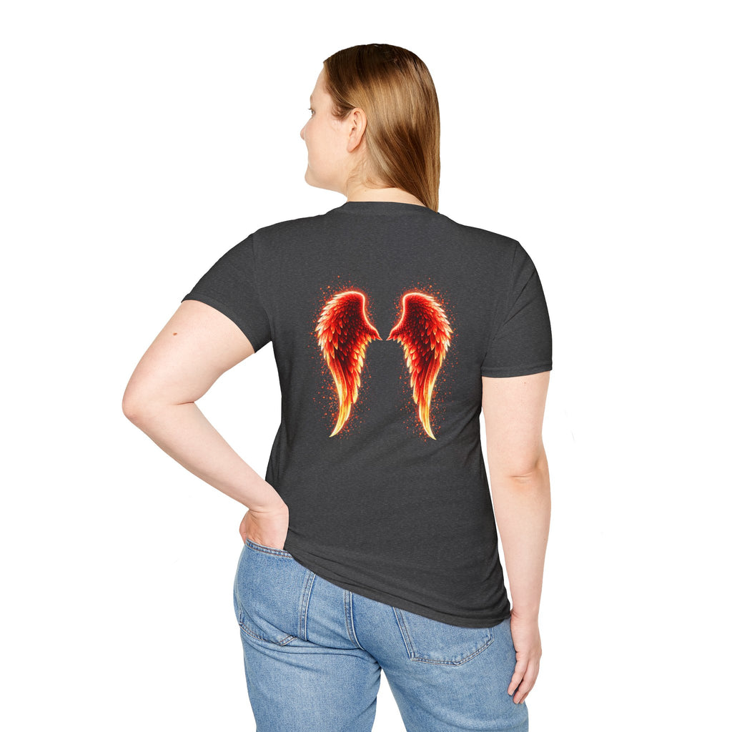 OCD awareness Invisible Illness auras Awareness T-Shirt — Strength You Can't See (Red Aura Angel Wings)