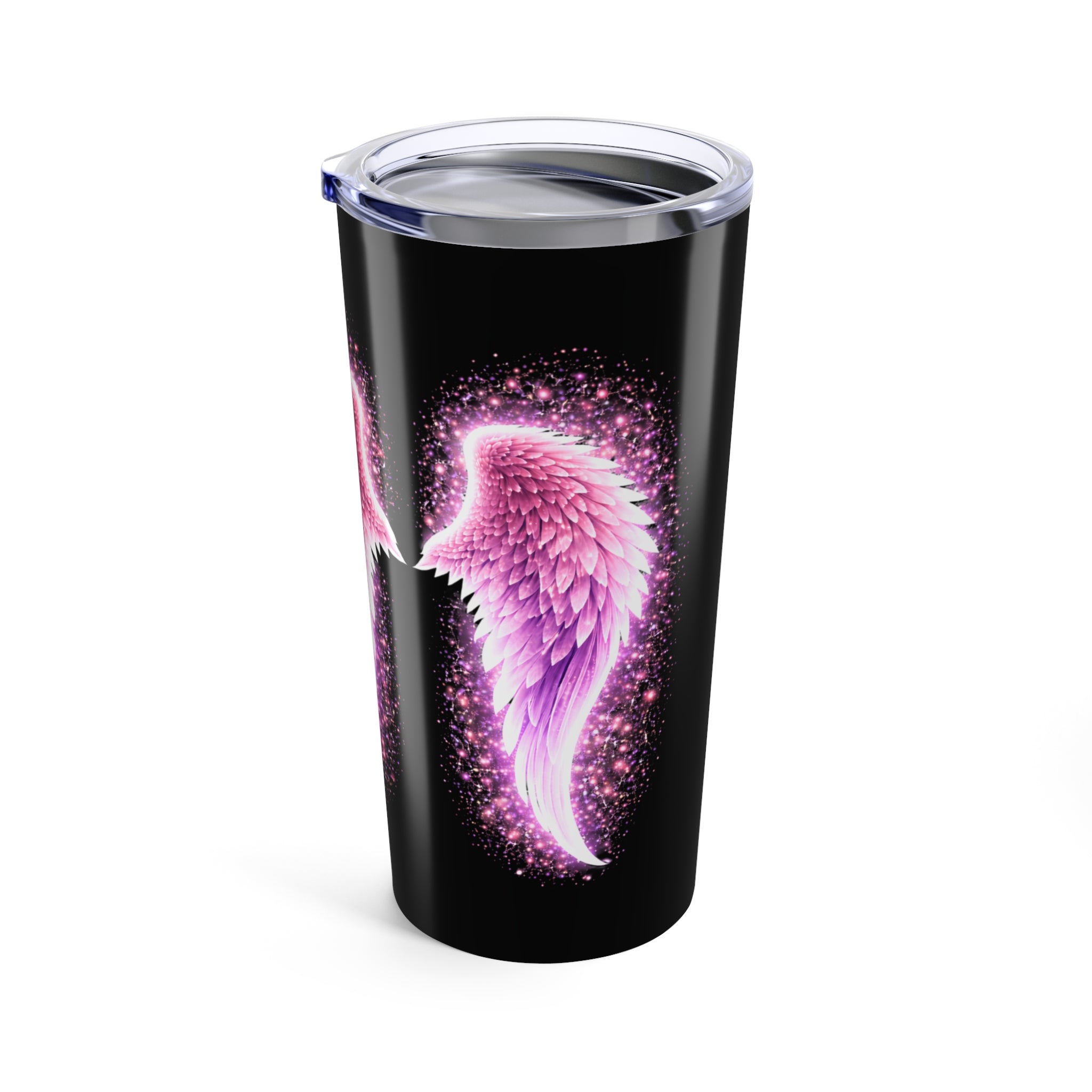 Pink Angel Wings Auras 20oz Tumbler — Inspirational 'Invisible' Design, Travel Mug for Women