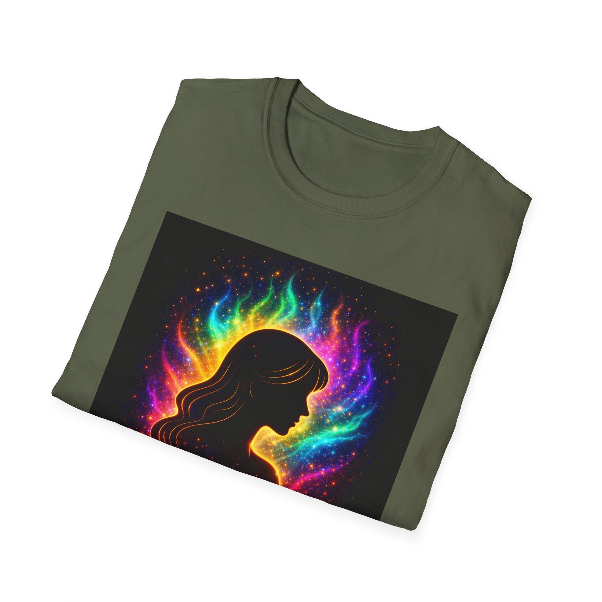 Autism Awareness Aura Silhouette T-Shirt — Rainbow Soul & Wellness Graphic Tee