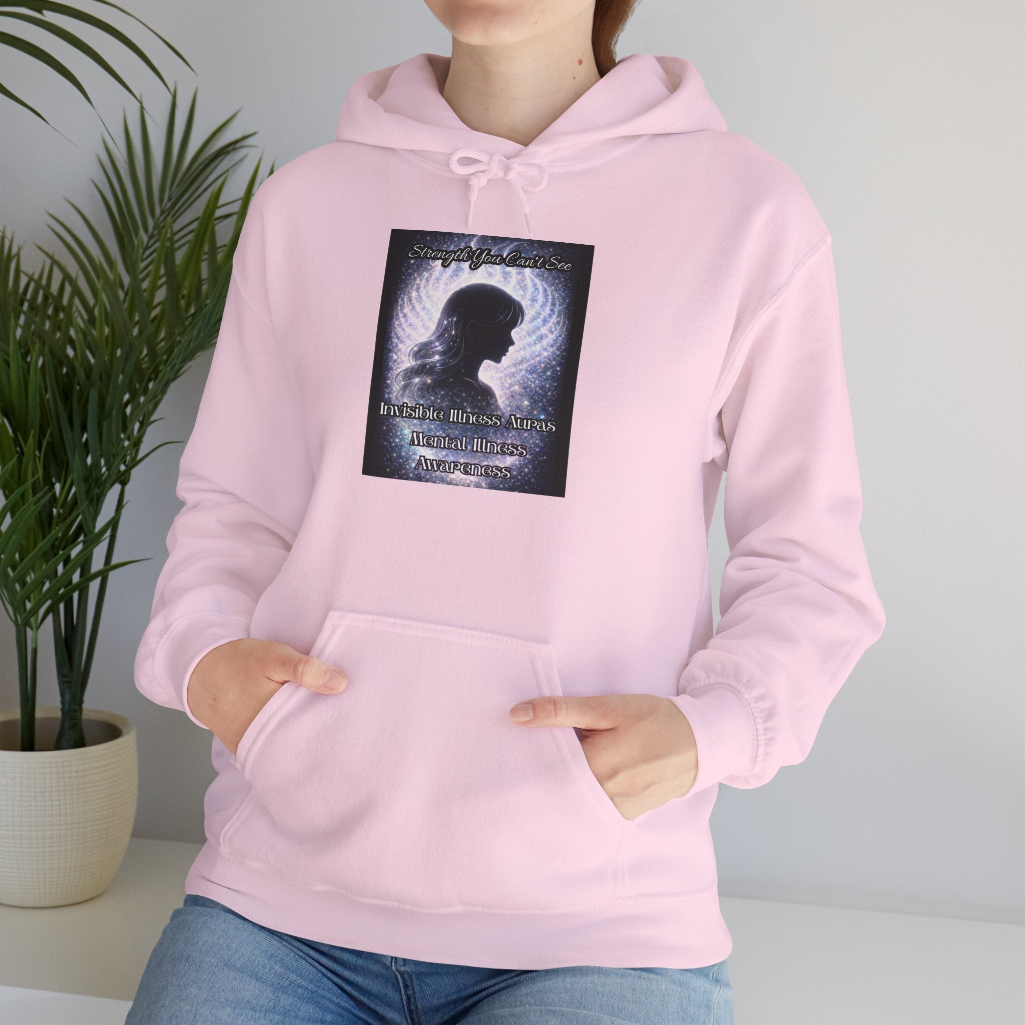 Mental illness Aura awareness silver angel wings Design hoodie -Strength you cant see Sweatshirt