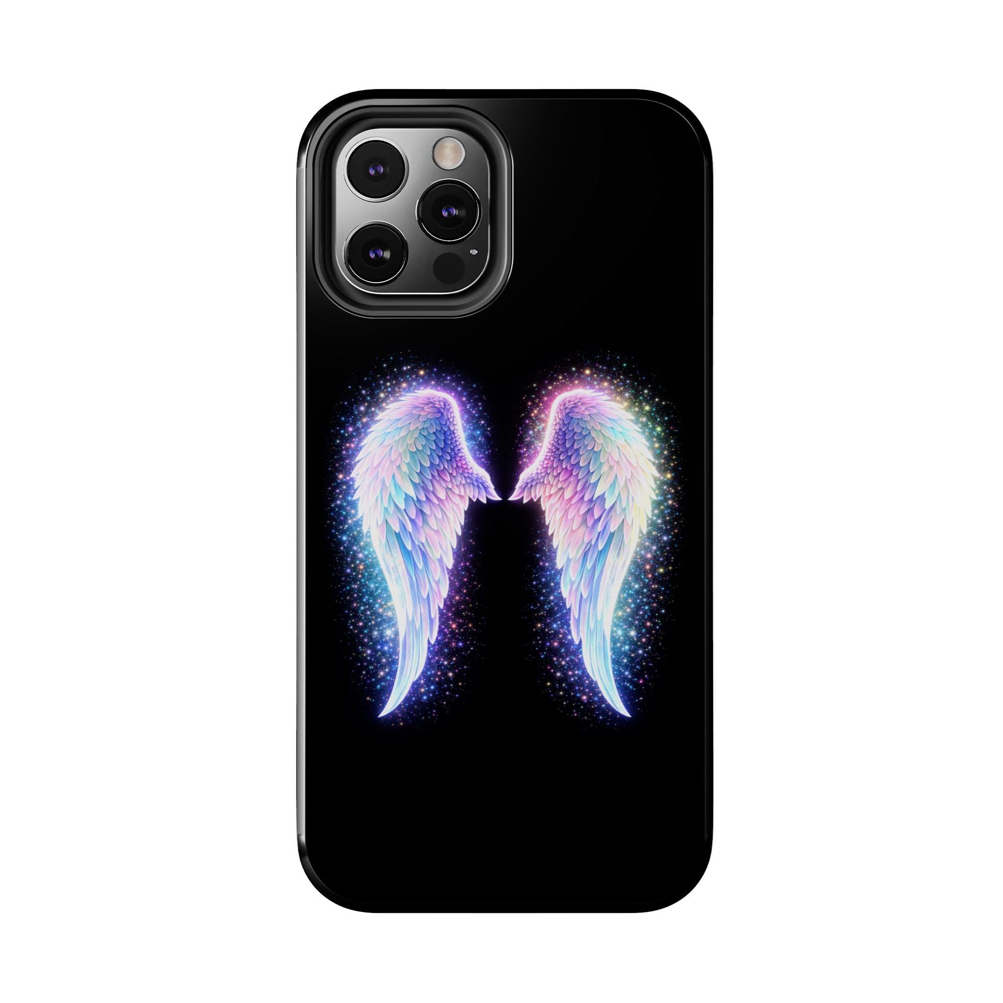 Angel Wings Tough Phone Case — Iridescent Sparkle Opal Guardian Protection