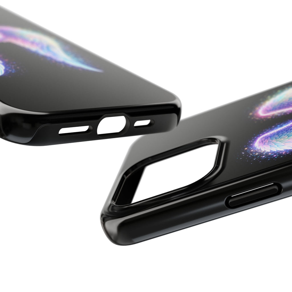 Angel Wings Tough Phone Case — Iridescent Sparkle Opal Guardian Protection