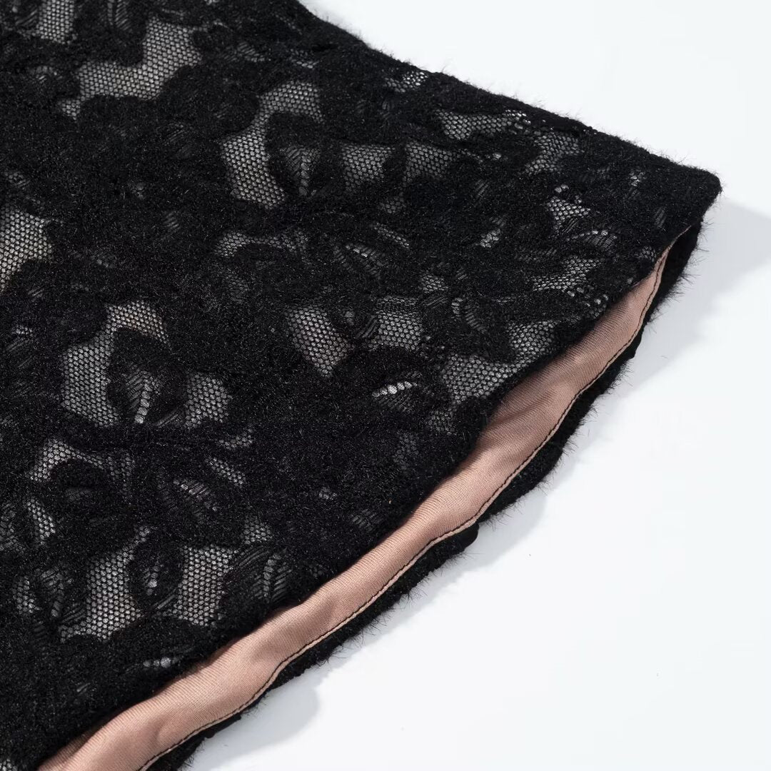 'Chic Corset Lace Western-style Velvet Lace Bustier