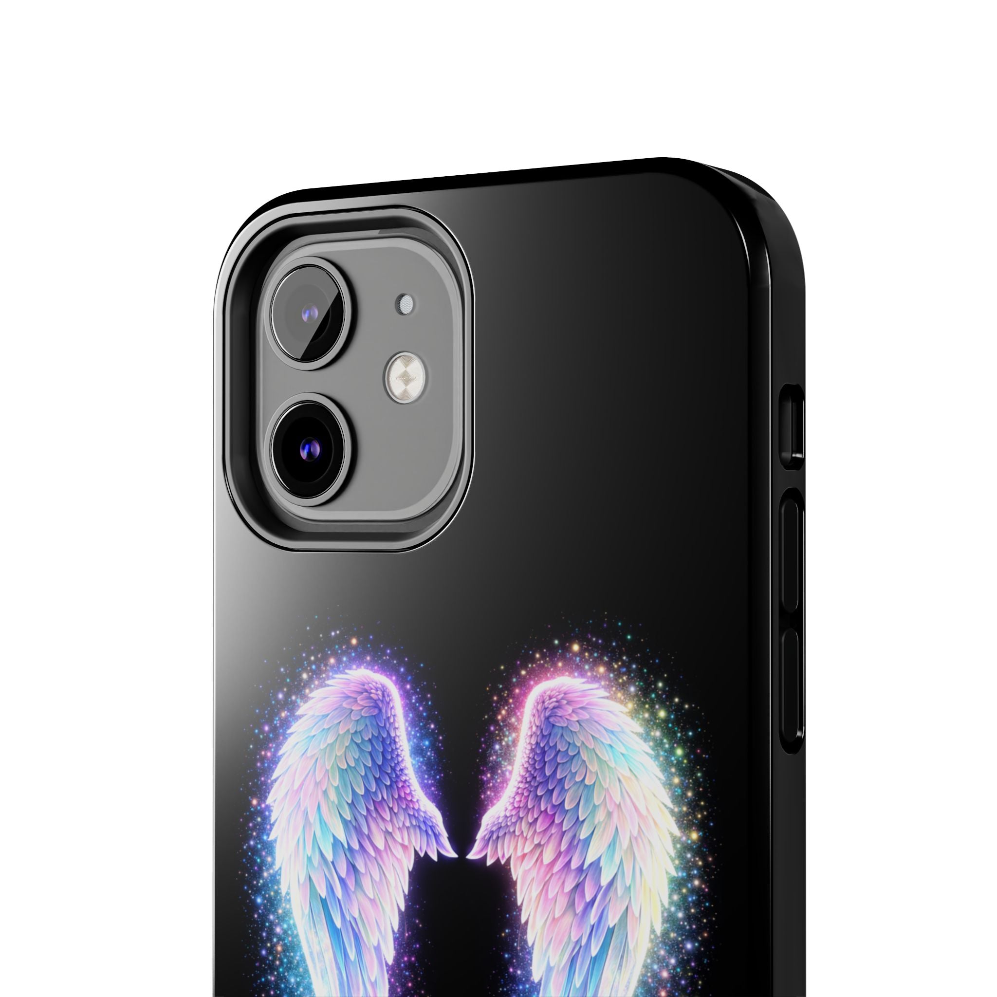 Angel Wings Tough Phone Case — Iridescent Sparkle Opal Guardian Protection