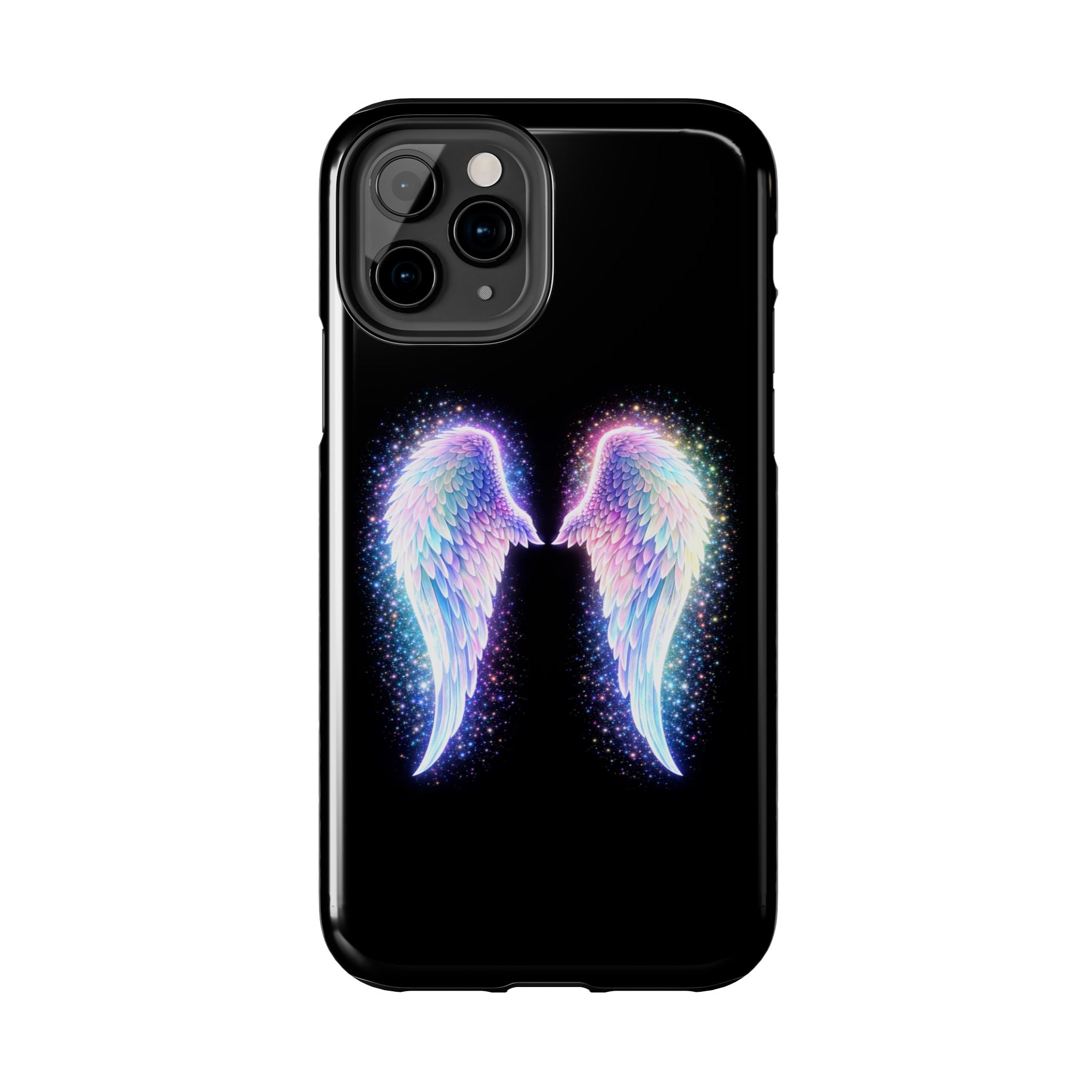 Angel Wings Tough Phone Case — Iridescent Sparkle Opal Guardian Protection