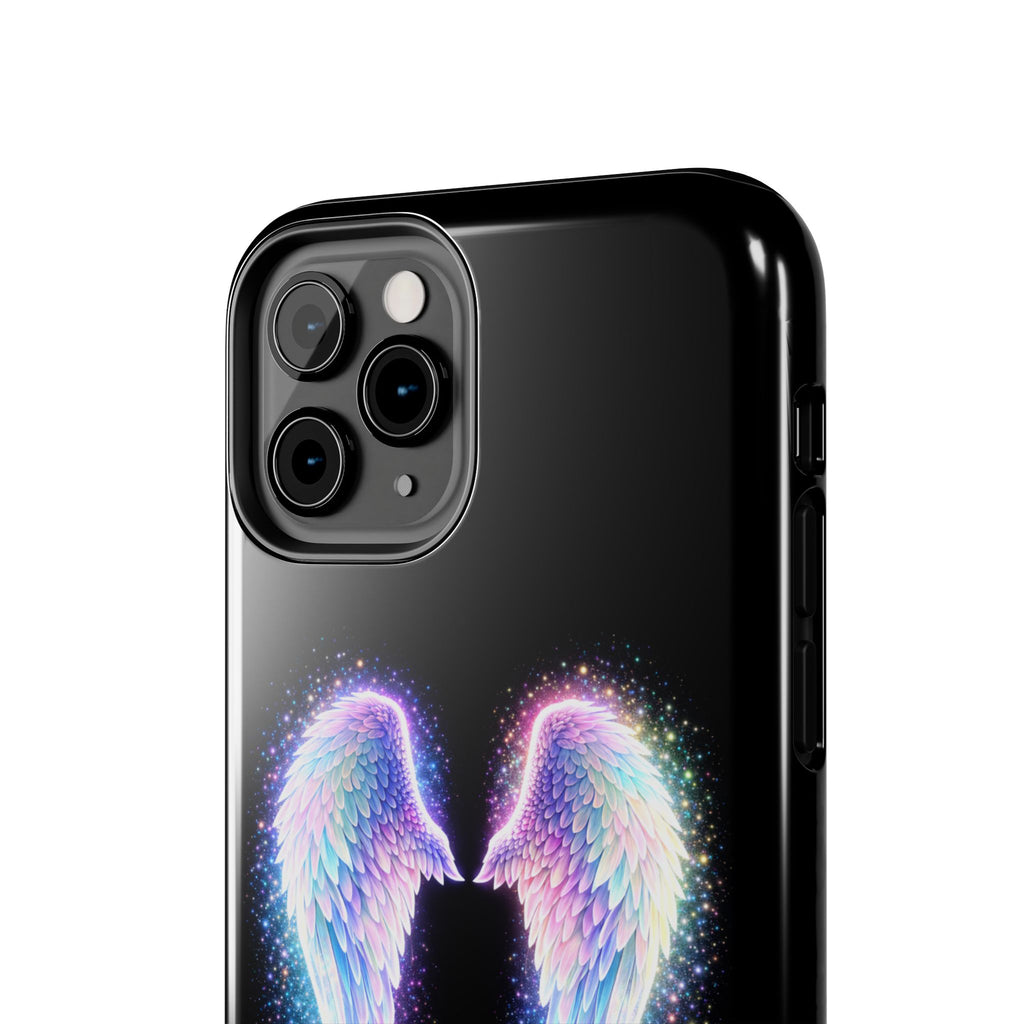 Angel Wings Tough Phone Case — Iridescent Sparkle Opal Guardian Protection