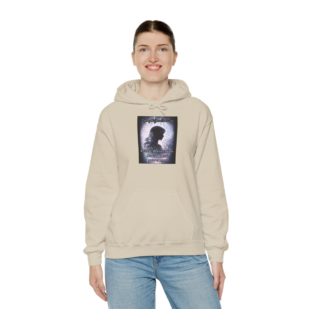 Mental illness Aura awareness silver angel wings Design hoodie -Strength you cant see Sweatshirt