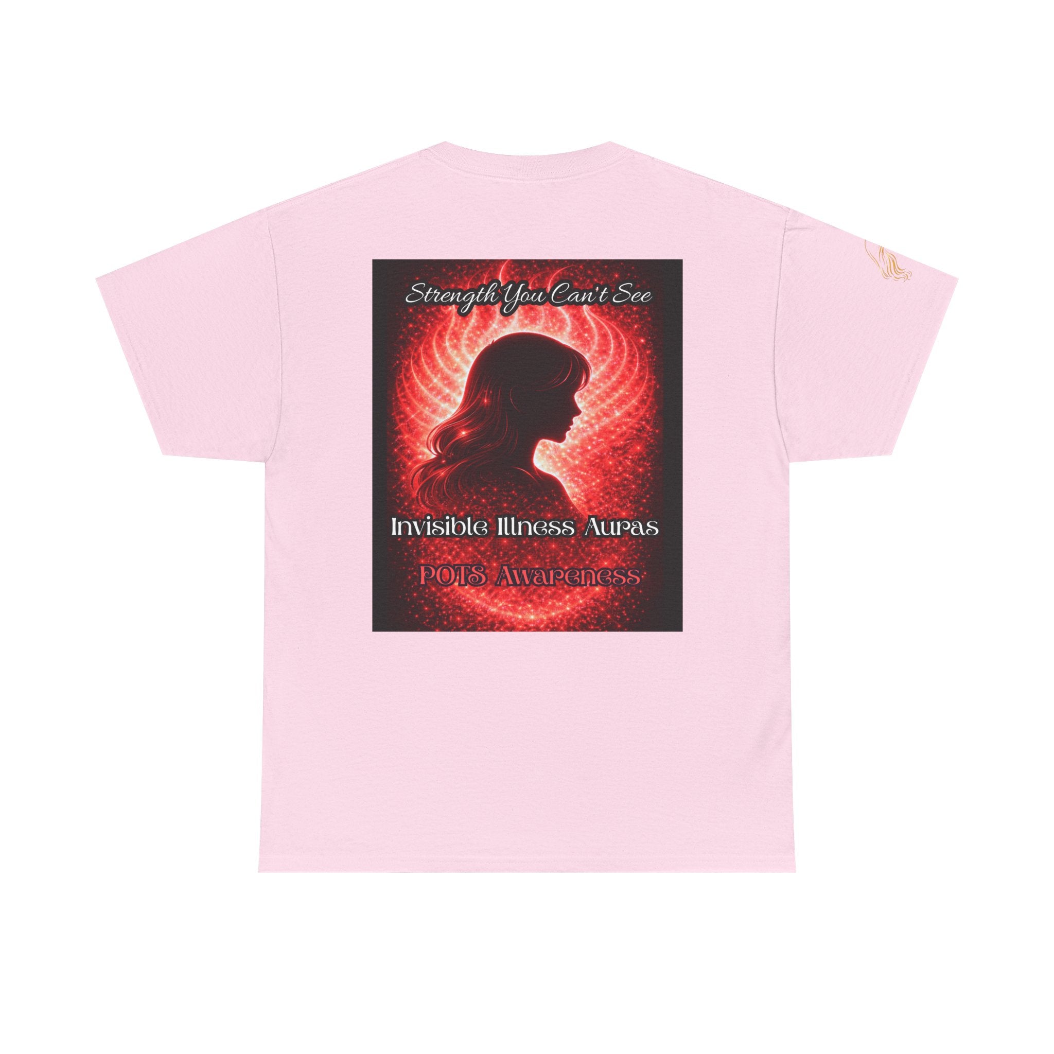POTS AURA AWARENESS TShirt — Invisible Illness Awareness Tee ("Strength You Can’t See" Red Aura Design)