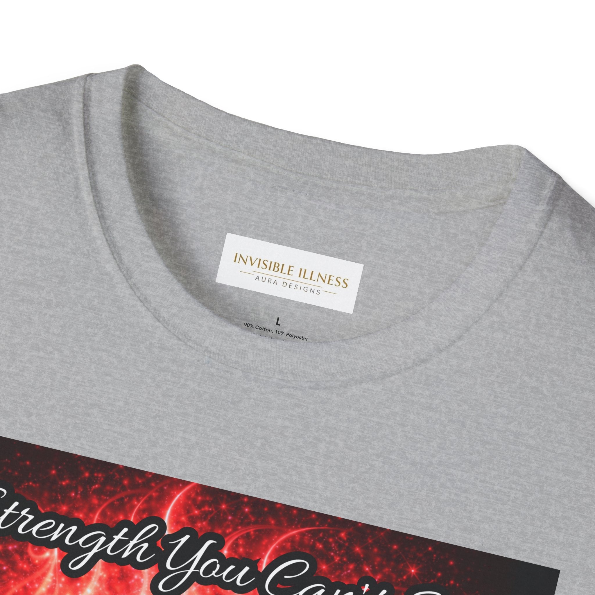 OCD awareness Invisible Illness auras Awareness T-Shirt — Strength You Can't See (Red Aura Angel Wings)