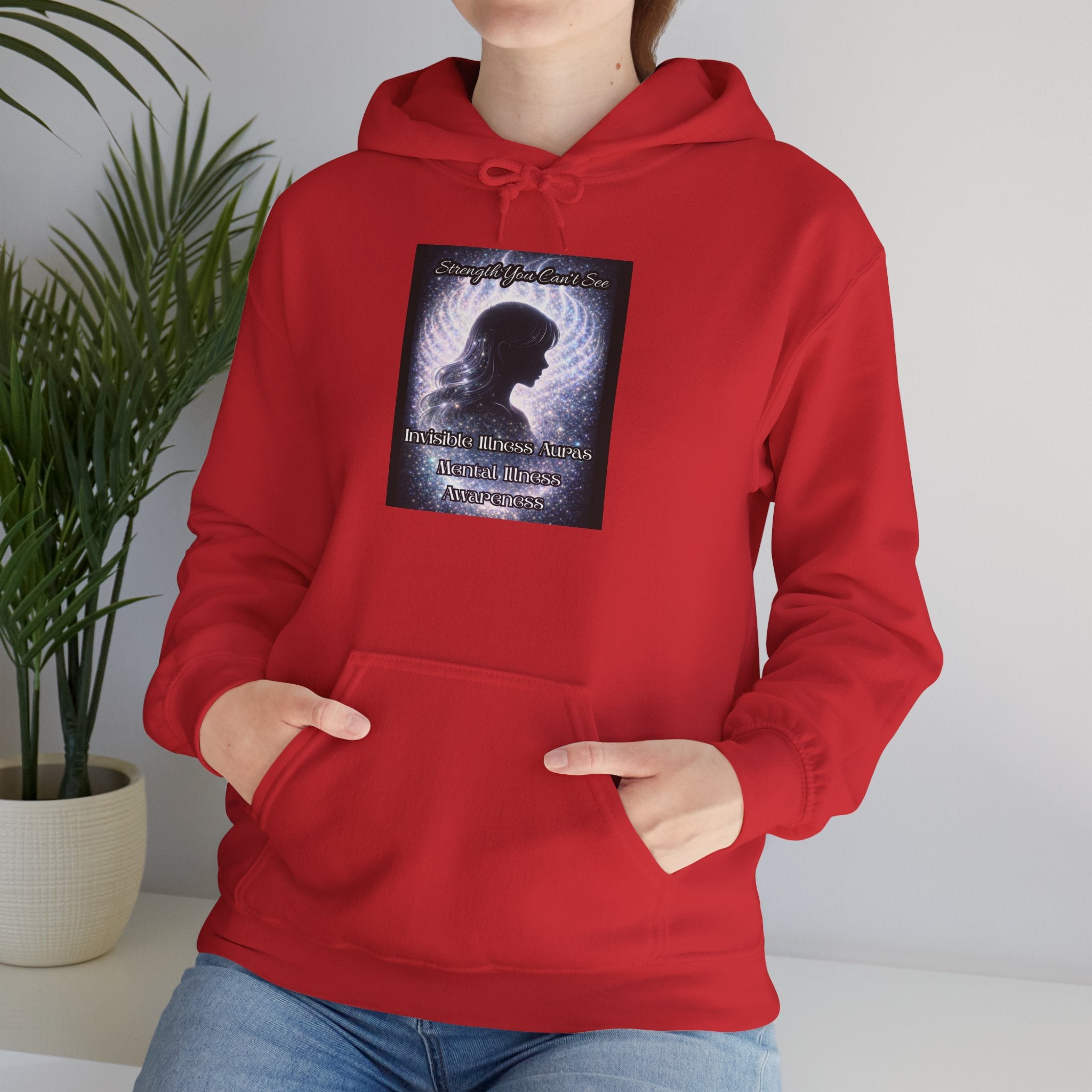 Mental illness Aura awareness silver angel wings Design hoodie -Strength you cant see Sweatshirt