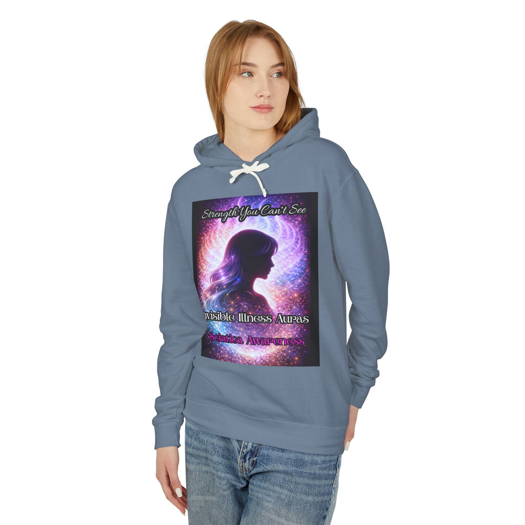 Sciatica awareness Aura Spiritual Angel Wings Hoodie — "Strength You Can't See" Inspirational Awareness Sweatshirt