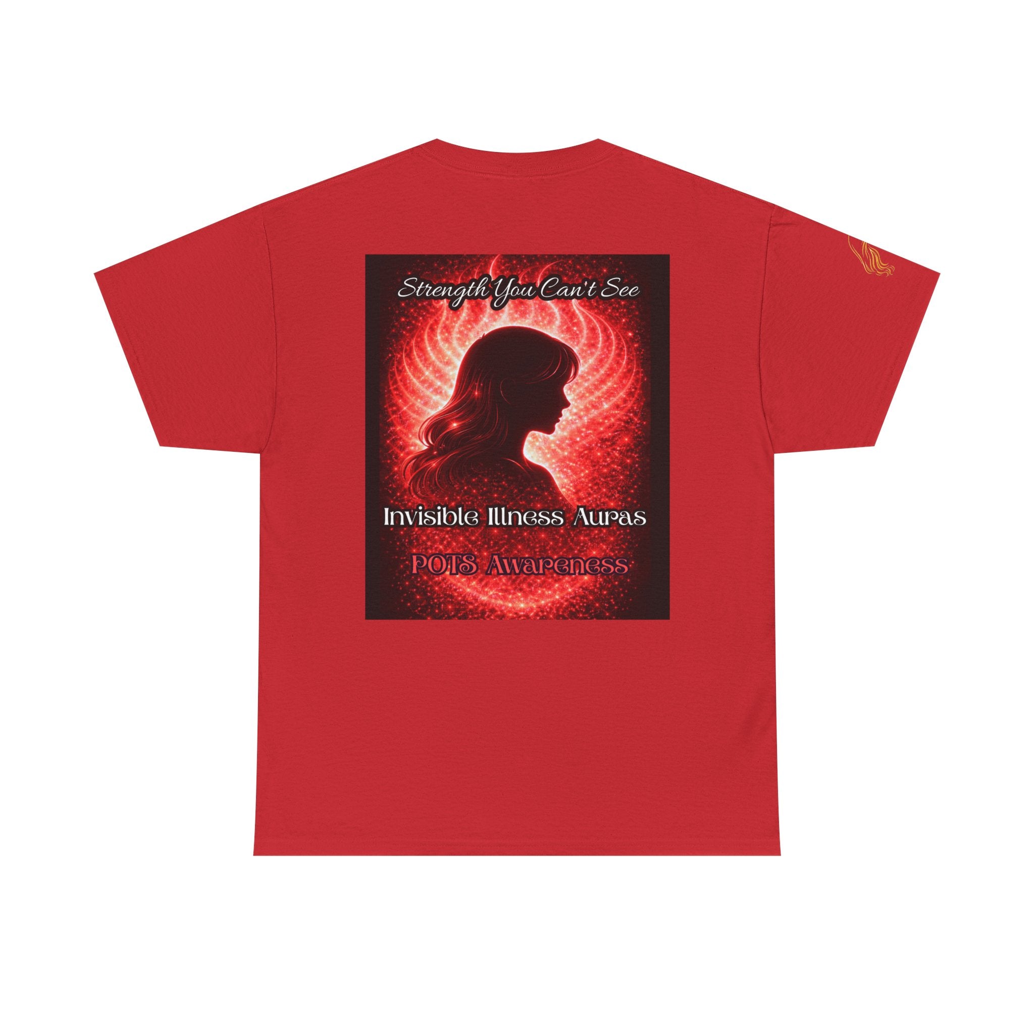 POTS AURA AWARENESS TShirt — Invisible Illness Awareness Tee ("Strength You Can’t See" Red Aura Design)