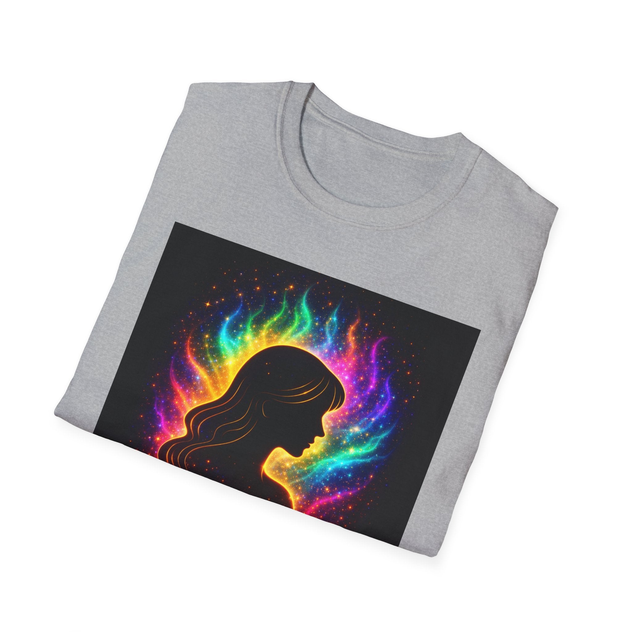 Autism Awareness Aura Silhouette T-Shirt — Rainbow Soul & Wellness Graphic Tee