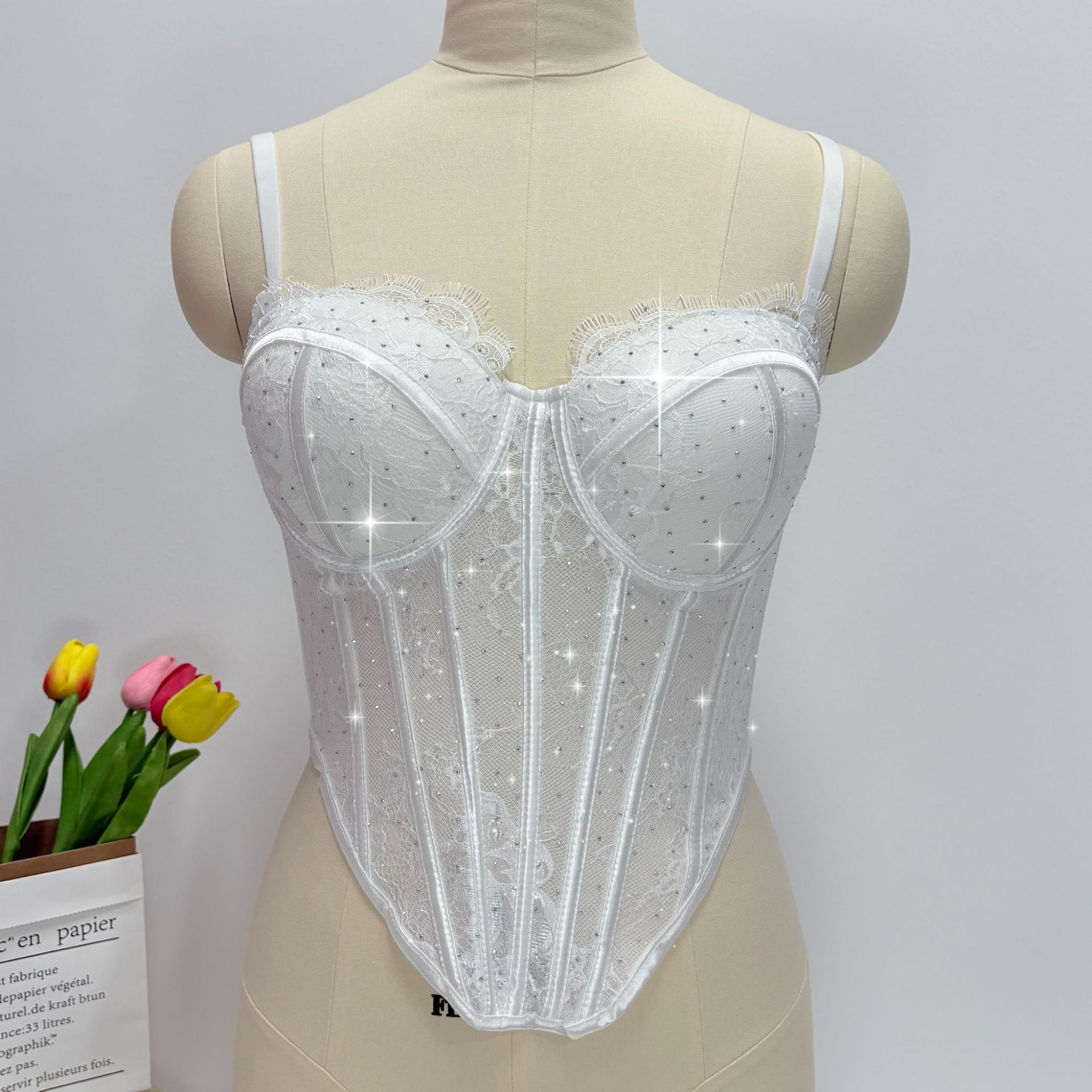 'Bling Cute Sexy lace Solid Color Minimalism Shaping And Lifting Corset